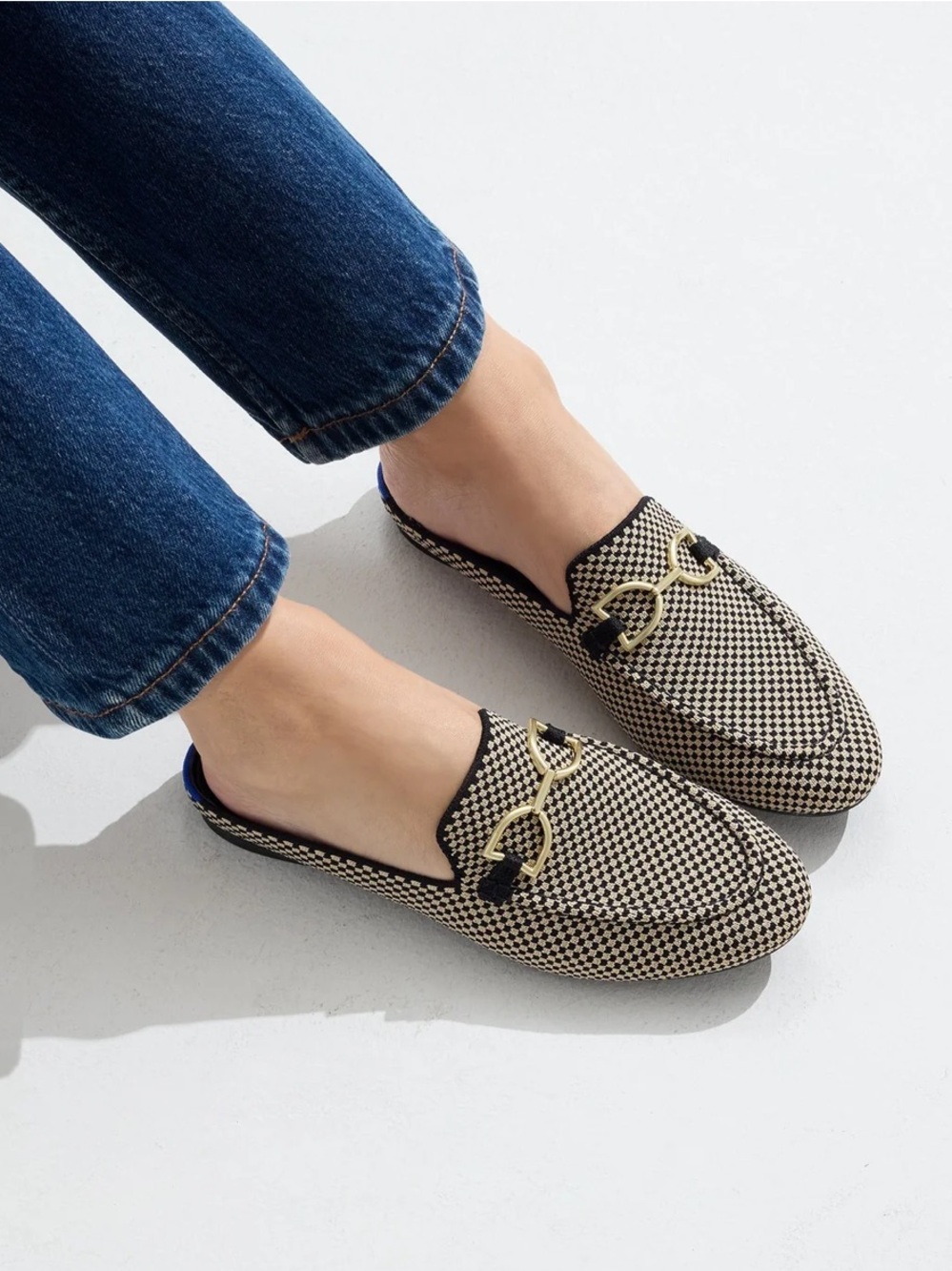 NWOT Rothy's The Double Bit Loafer Mule - Classic Micro Check Size 8